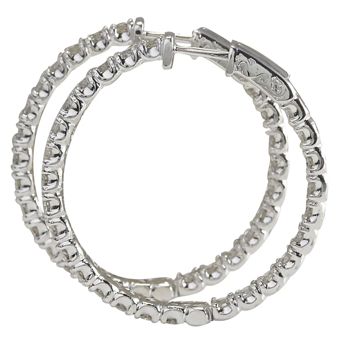 4.86 Carat Natural Diamond 14K White Gold Earrings