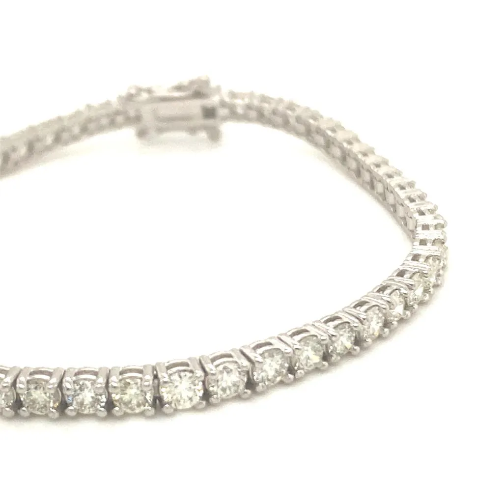 5.35 Carat Natural Diamond Tennis Bracelet G SI 14K White Gold 7.5 inches