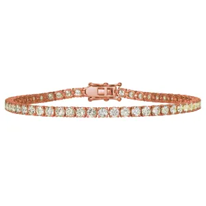 6.00 Carat Natural Diamond Tennis Bracelet G SI 14K Rose Gold 7''