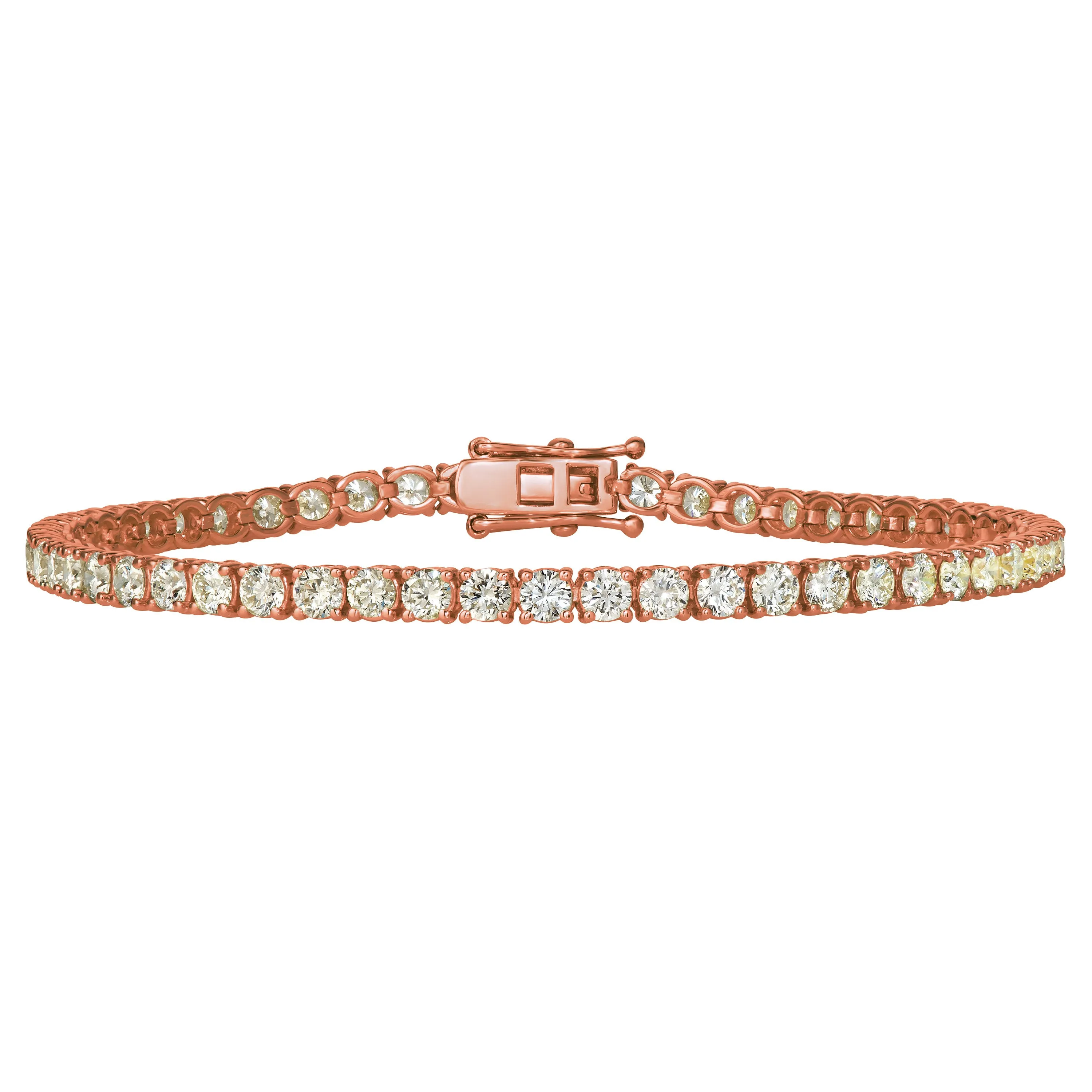 6.00 Carat Natural Diamond Tennis Bracelet G SI 14K Rose Gold 7''