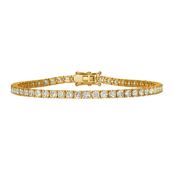 6.50 Carat Natural Diamond Tennis Bracelet G SI 14K Yellow Gold 6.5''