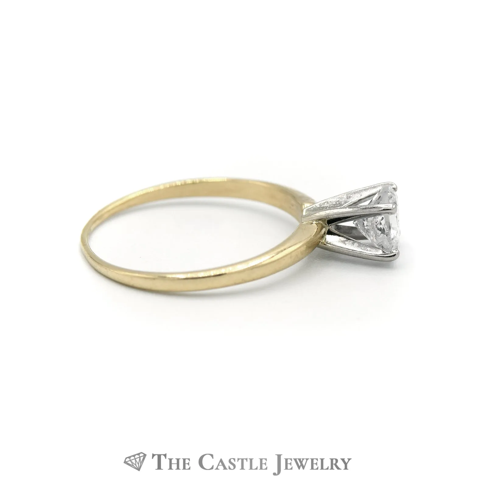 .65ct Round Brilliant Cut Diamond Solitaire Engagement Ring in 14k Yellow Gold