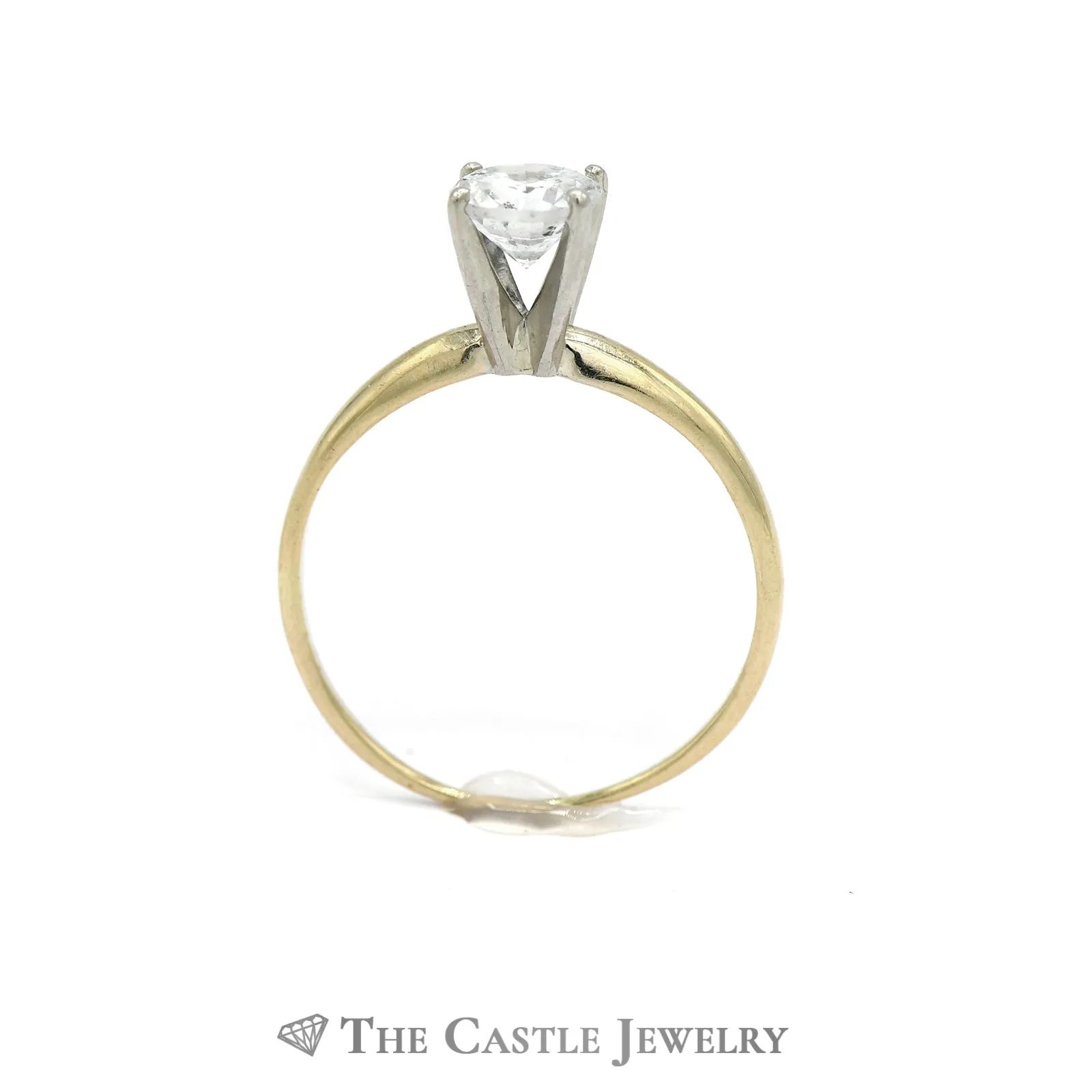 .65ct Round Brilliant Cut Diamond Solitaire Engagement Ring in 14k Yellow Gold