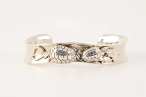 6.75" Barry Kieselstein 925 Silver Two Turtle Cuff Bracelet (52.44g.)