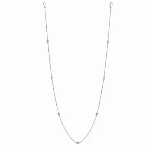 7 POINTER 7 STATION 18″ DIAMOND NECKLACE 14K WHITE GOLD (0.5 CTW)