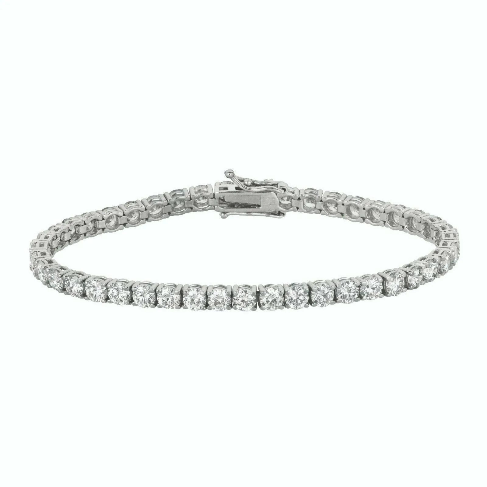 7.00 Carat Natural Diamond Tennis Bracelet G SI 14K White Gold 7''