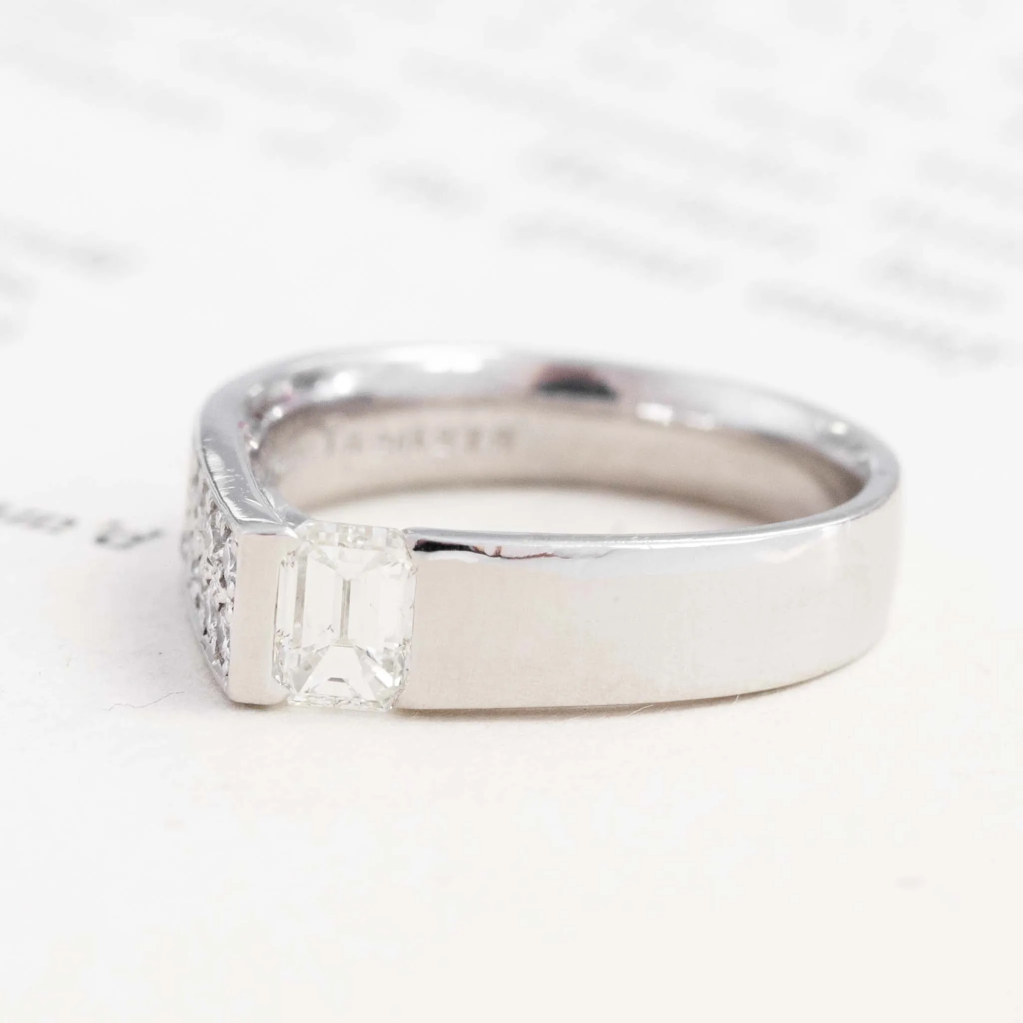 .75ctw Vintage Emerald Cut & Diamond Abstract Ring