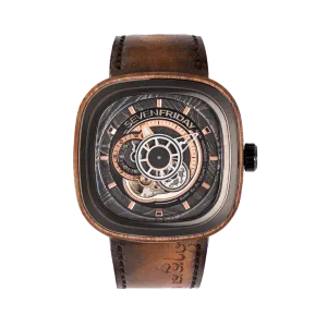7Friday Brown Leather Strap Brown Dial Automatic Watch for Gents - P2B/05-X072