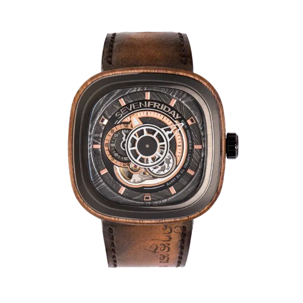 7Friday Brown Leather Strap Brown Dial Automatic Watch for Gents - P2B/05-X072