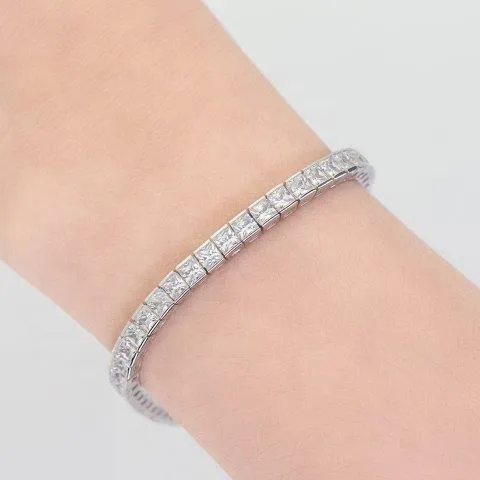 8CT TW Square Diamond Veneer Cubic Zirconia 14K Gold Tennis Bracelet. 635TBH4QK