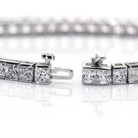 8CT TW Square Diamond Veneer Cubic Zirconia 14K Gold Tennis Bracelet. 635TBH4QK