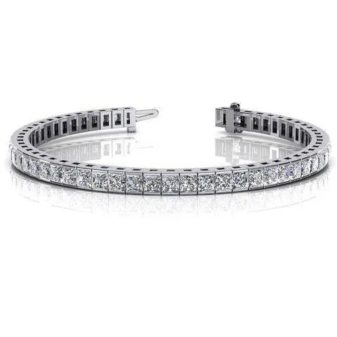 8CT TW Square Diamond Veneer Cubic Zirconia 14K Gold Tennis Bracelet. 635TBH4QK