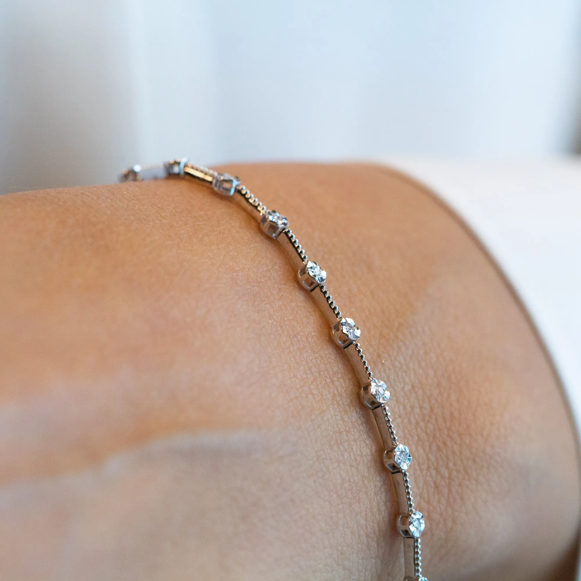 8K White Gold Diamond Tennis Bracelet