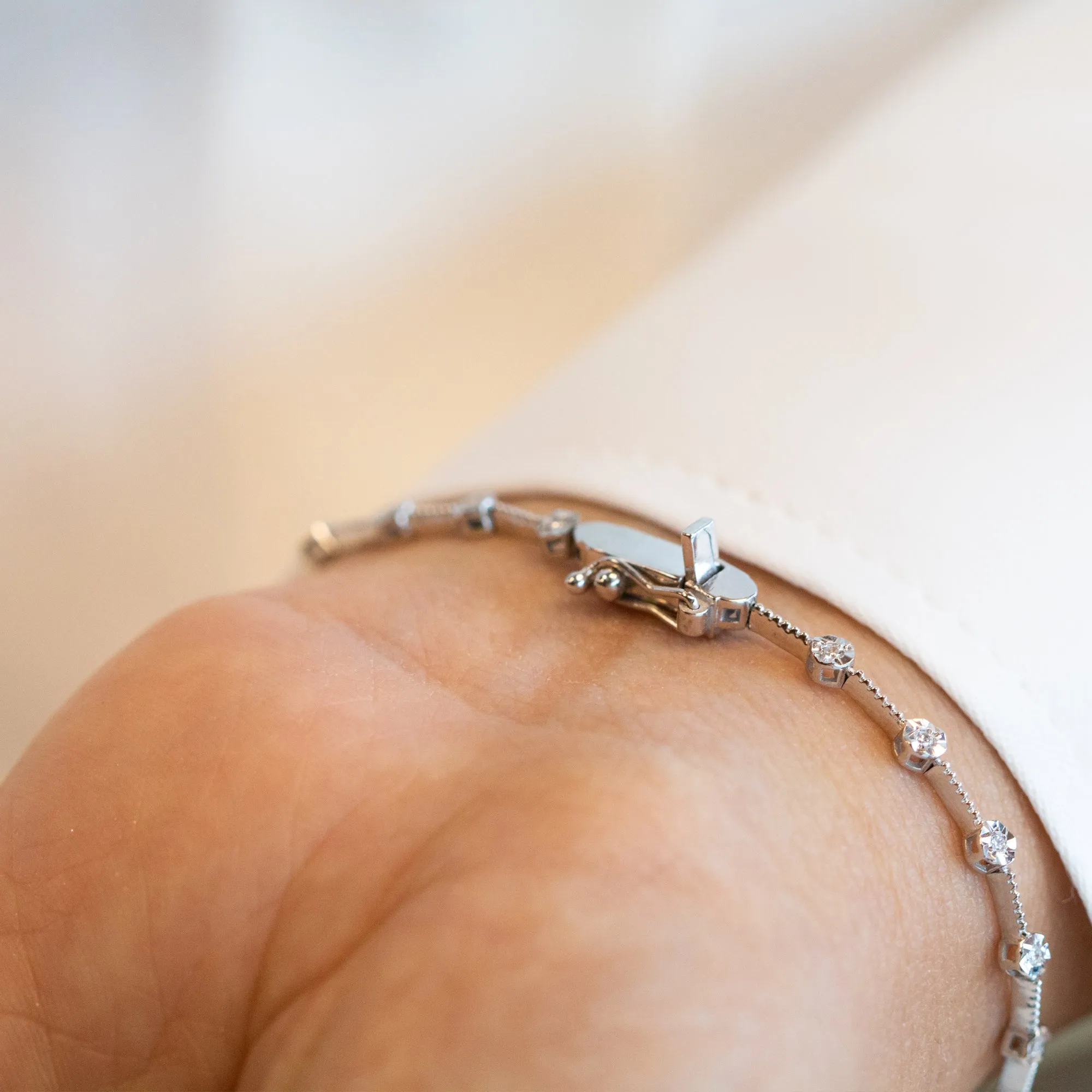 8K White Gold Diamond Tennis Bracelet