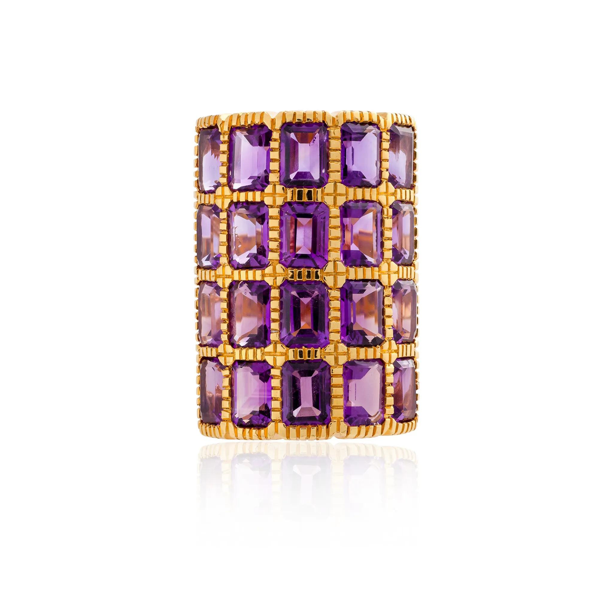 925 Silver O Ring with Amethyst