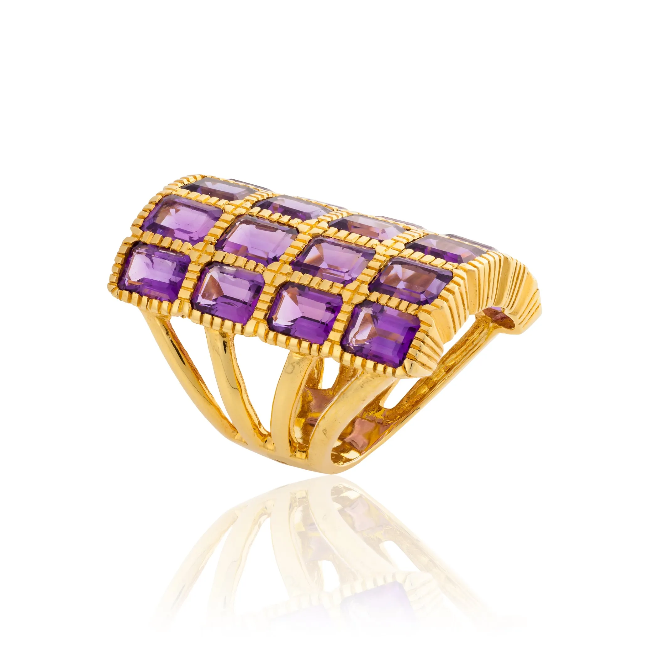 925 Silver O Ring with Amethyst