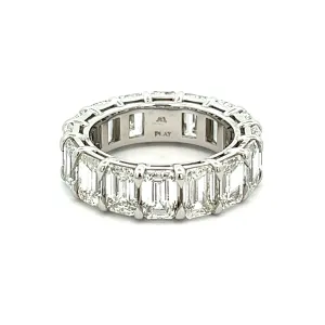 9.61ct Emerald Cut Diamond Eternity Ring