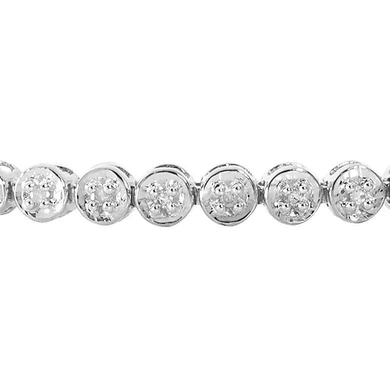 9ct White Gold 0.25ct Diamond Tennis Bracelet