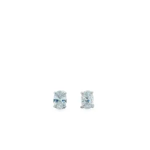 9ct White Gold Oval Cut Lab Grown Diamond Stud Earrings TDW 2=1.0ct