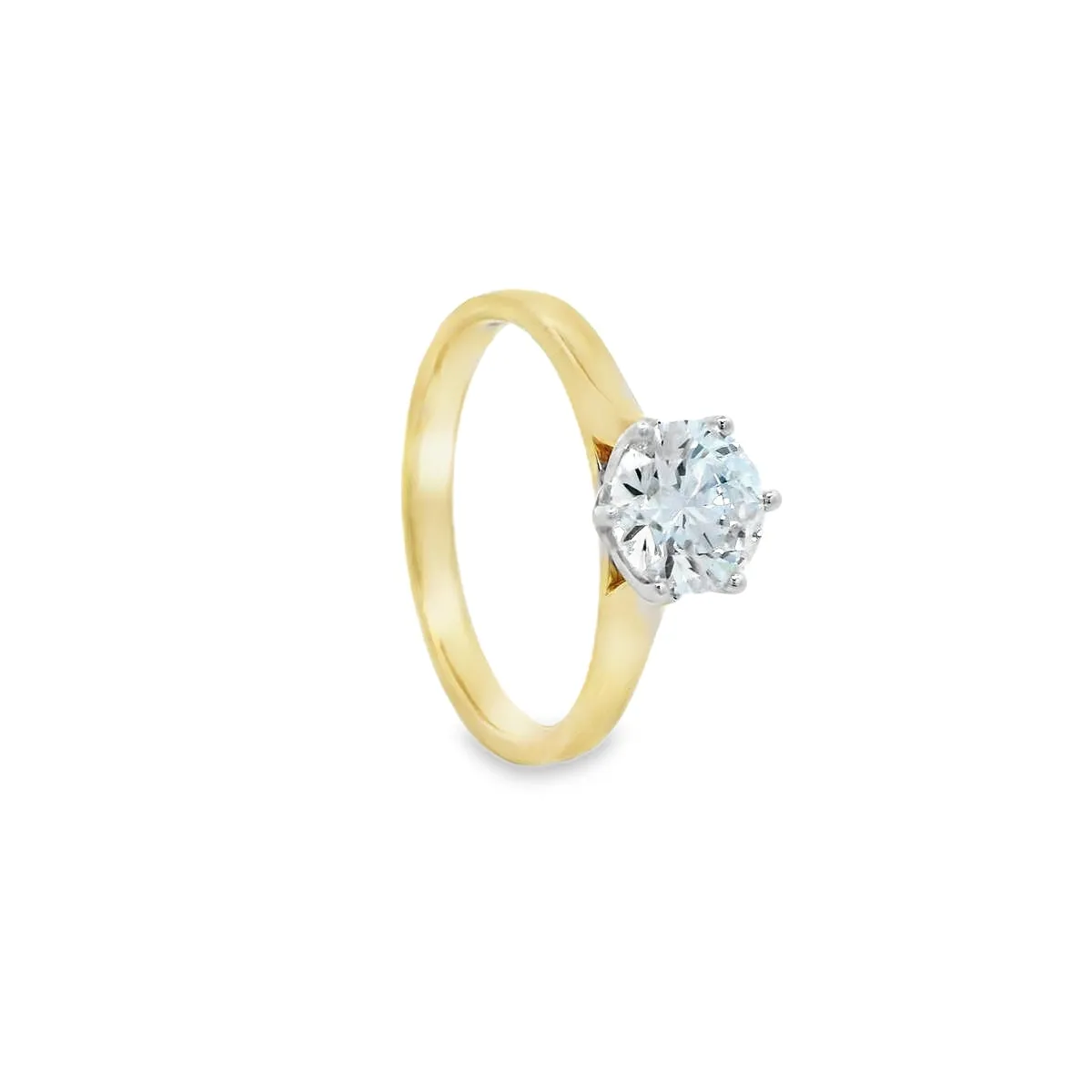 9ct Yellow & White Gold 1.04ct Round Brilliant Lab Grown Diamond Solitaire Ring