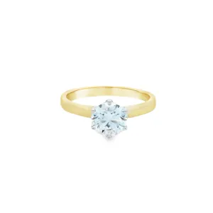 9ct Yellow & White Gold 1.04ct Round Brilliant Lab Grown Diamond Solitaire Ring