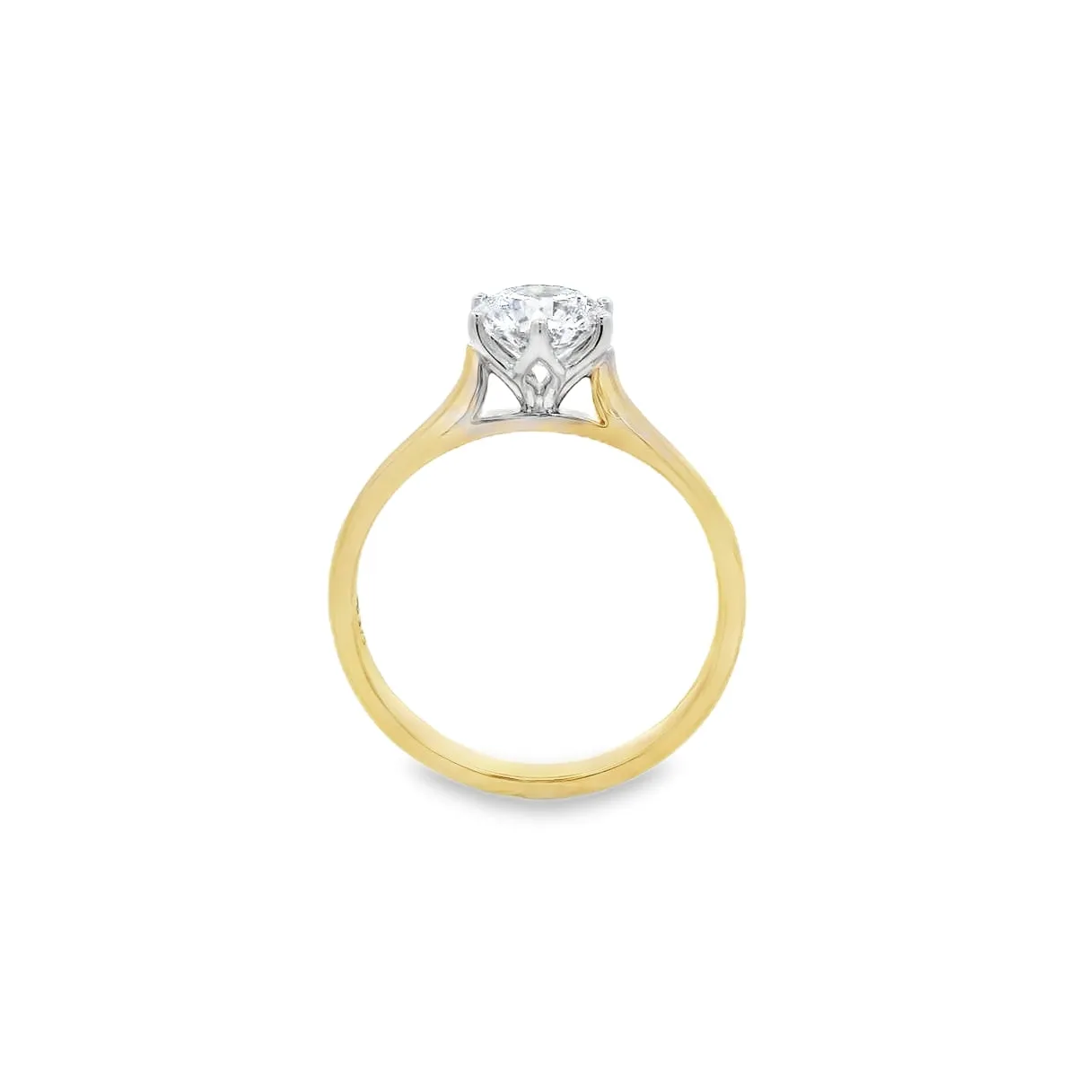 9ct Yellow & White Gold 1.05ct Round Brilliant Lab Grown Diamond Solitaire Ring