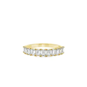 9ct Yellow Gold Emerald Cut Lab Grown Diamond Band TDW= 1ct