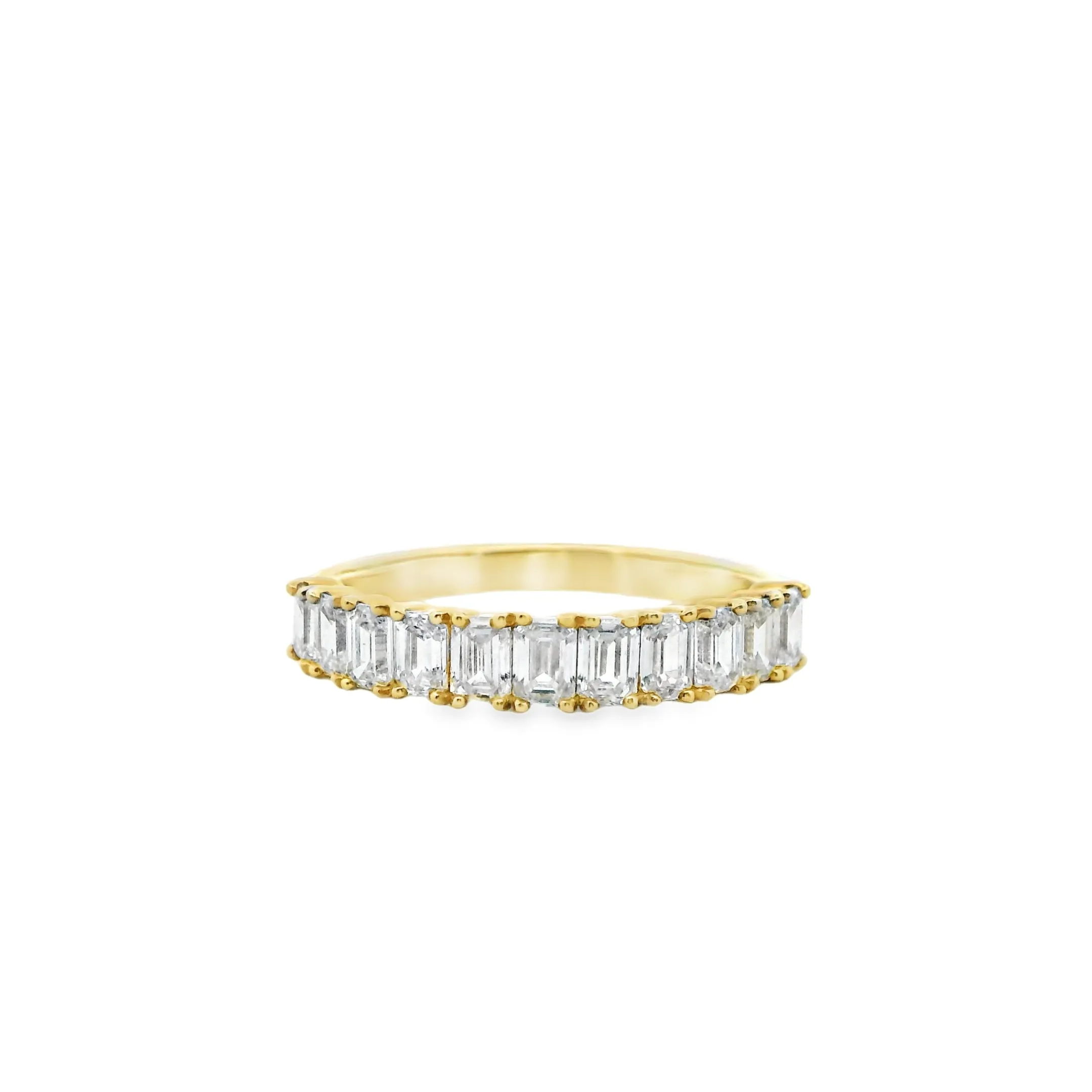 9ct Yellow Gold Emerald Cut Lab Grown Diamond Band TDW= 1ct