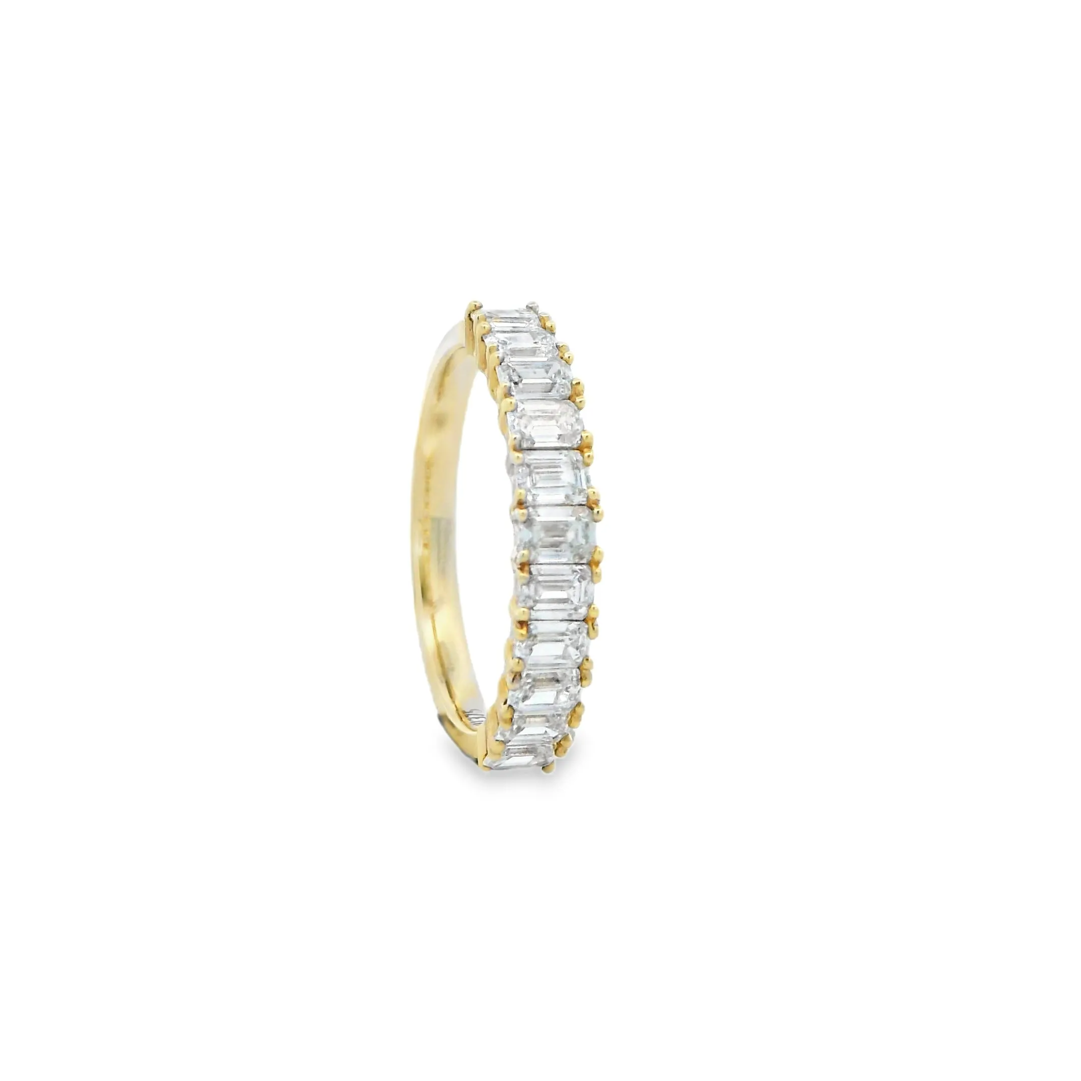 9ct Yellow Gold Emerald Cut Lab Grown Diamond Band TDW= 1ct
