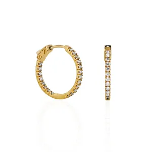 9ct Yellow Gold Inside/Outside Lab Grown Diamond Hoop Earrings TDW= 0.50ct