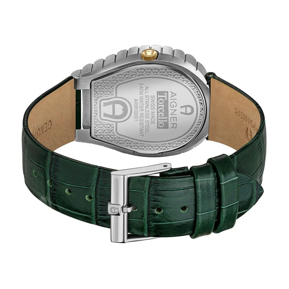 Aigner Torcello Men's Green Dial Green Leather Strap Watch