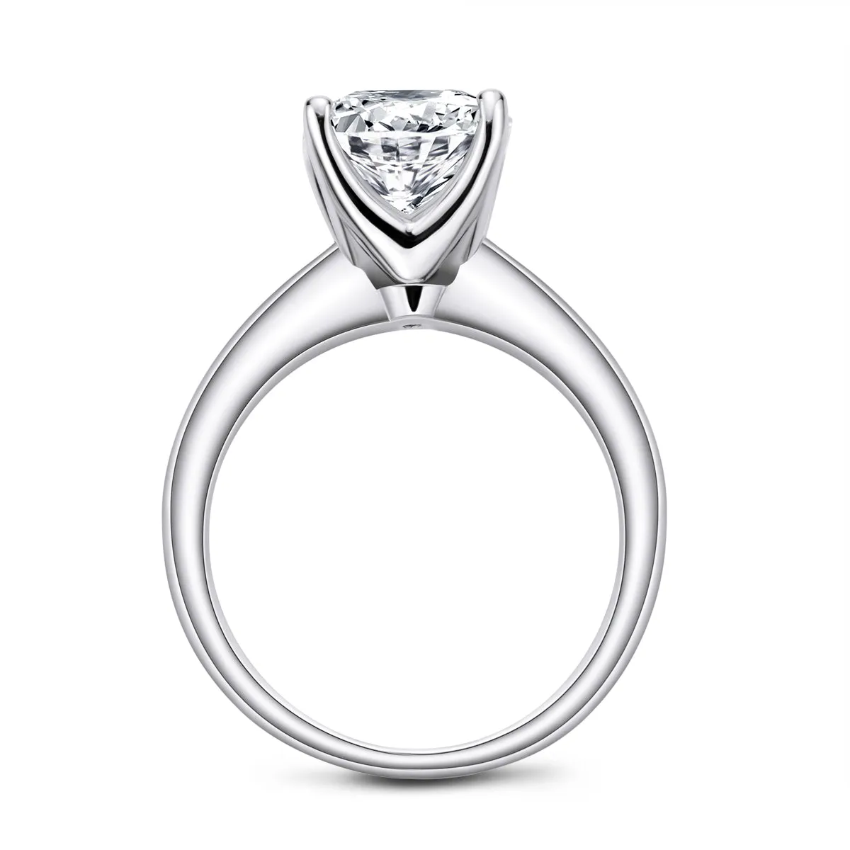 Ainuoshi Cushion White Created Diamond Solitaire Ring