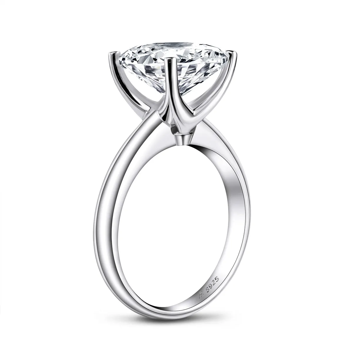 Ainuoshi Cushion White Created Diamond Solitaire Ring