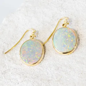 'Amelia' Crystal Opal Earrings 18ct Gold