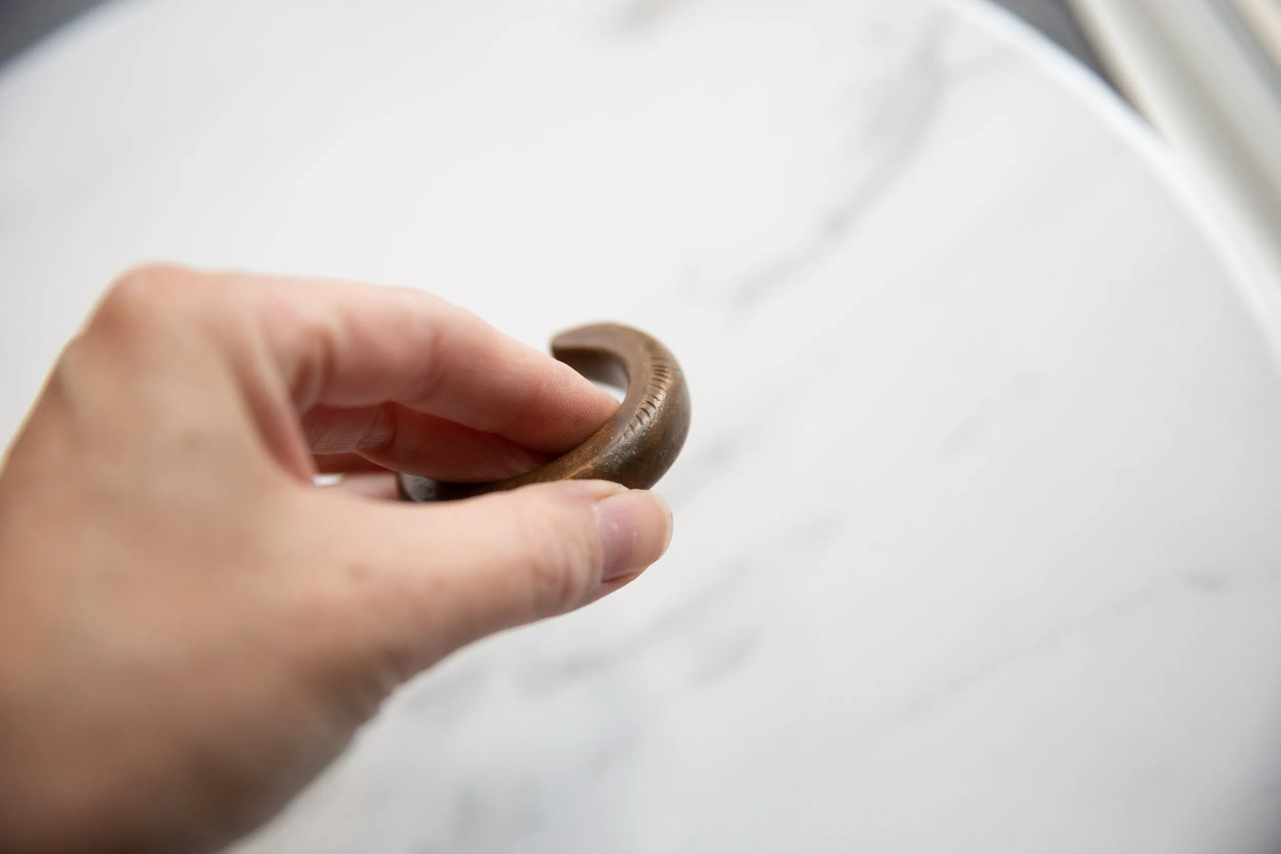 Antique African Child's Bronze Snake Cuff Bracelet