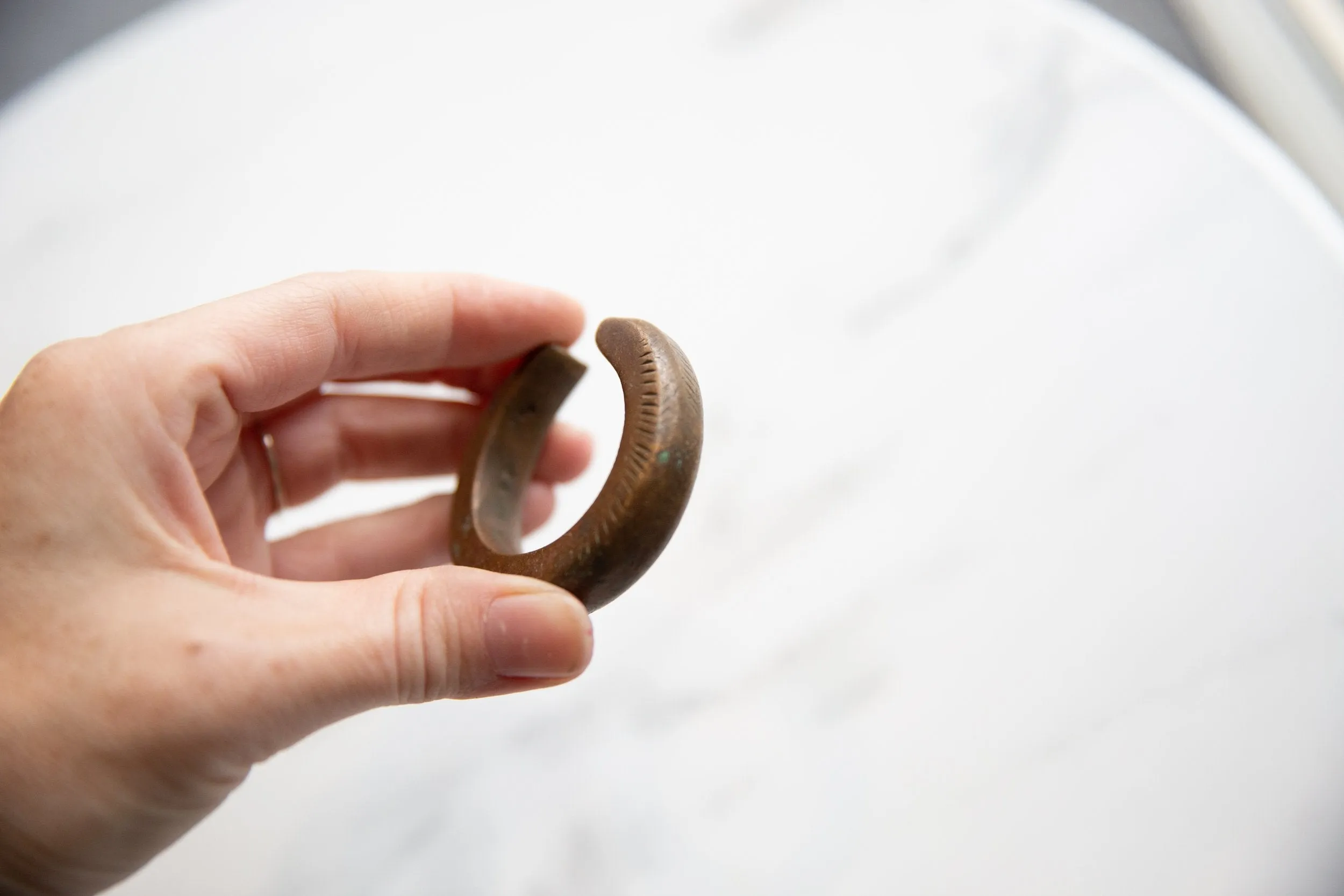 Antique African Child's Bronze Snake Cuff Bracelet