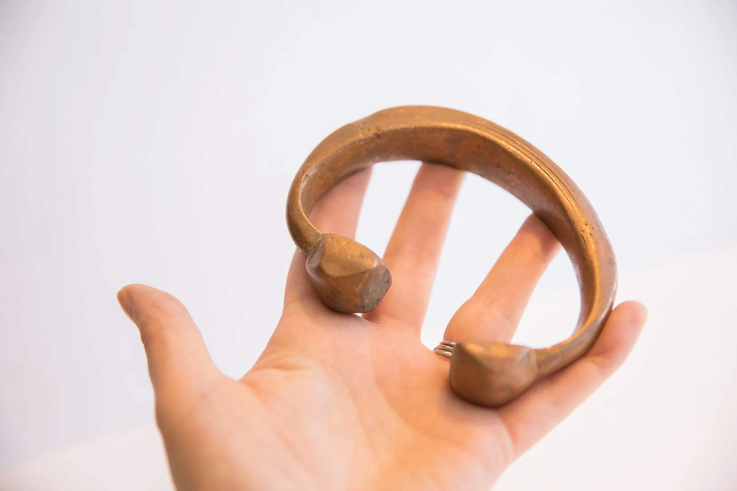 Antique African Copper Snake Cuff Bracelet