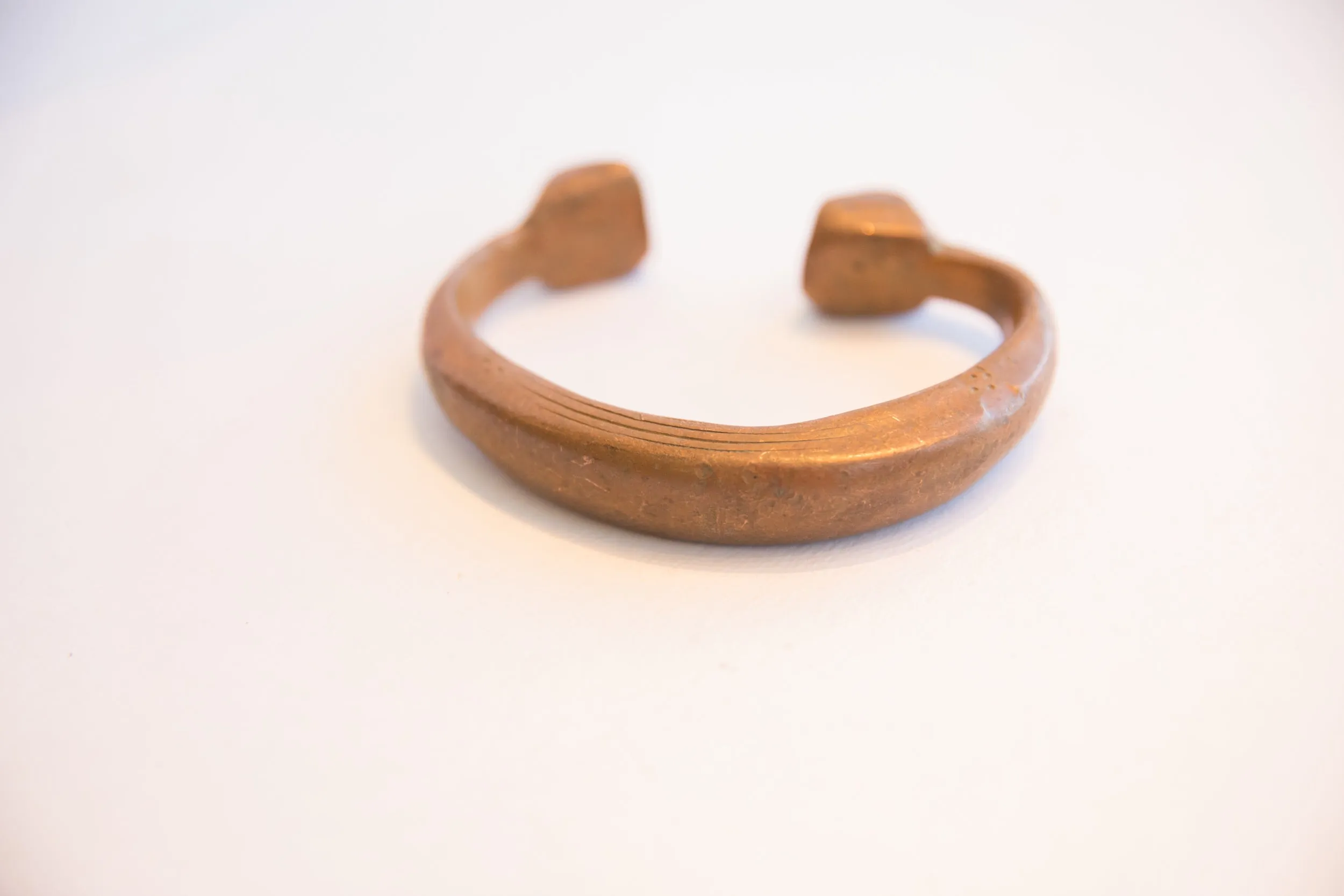 Antique African Copper Snake Cuff Bracelet
