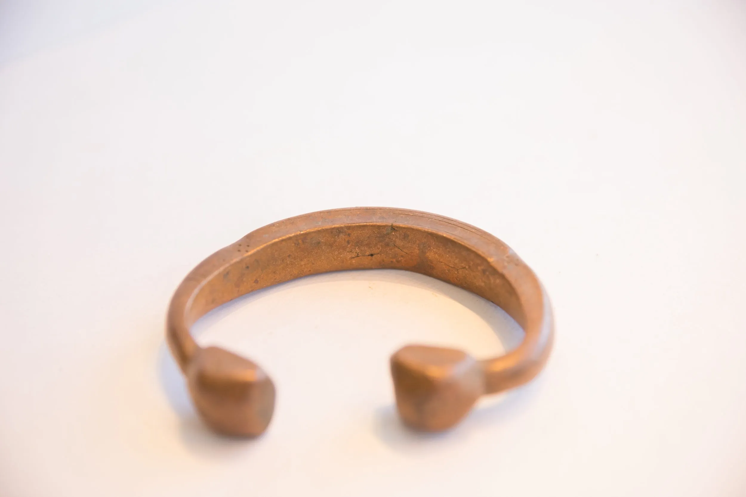 Antique African Copper Snake Cuff Bracelet
