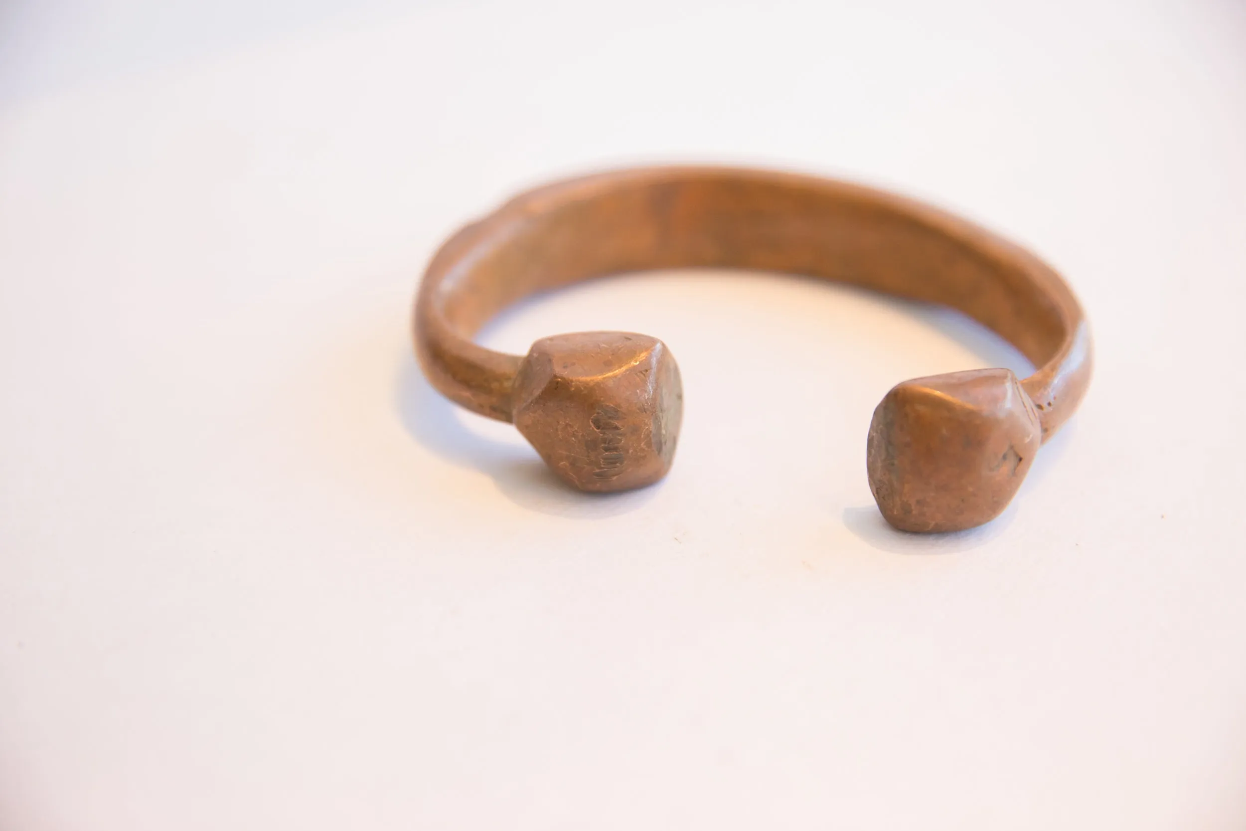 Antique African Copper Snake Cuff Bracelet