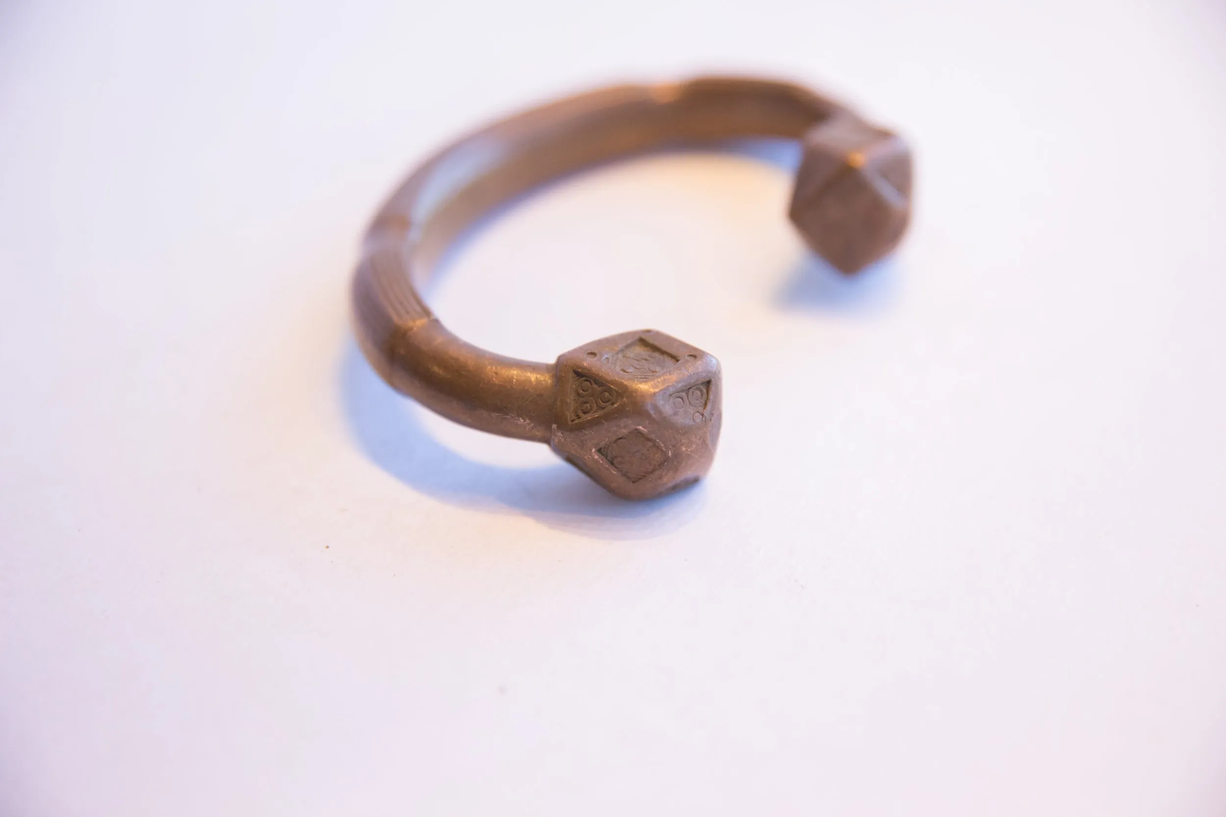 Antique African Geometric Base Copper Cuff Bracelet