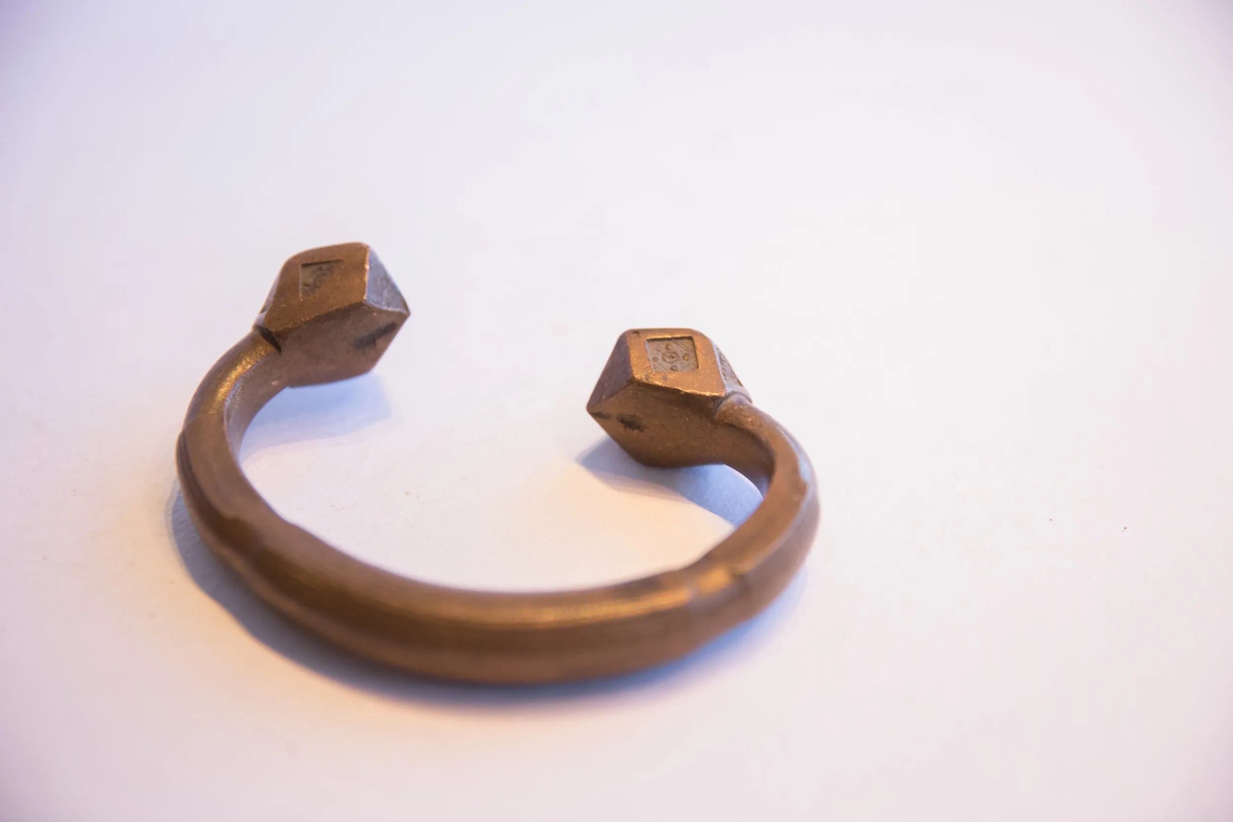 Antique African Geometric Base Copper Cuff Bracelet