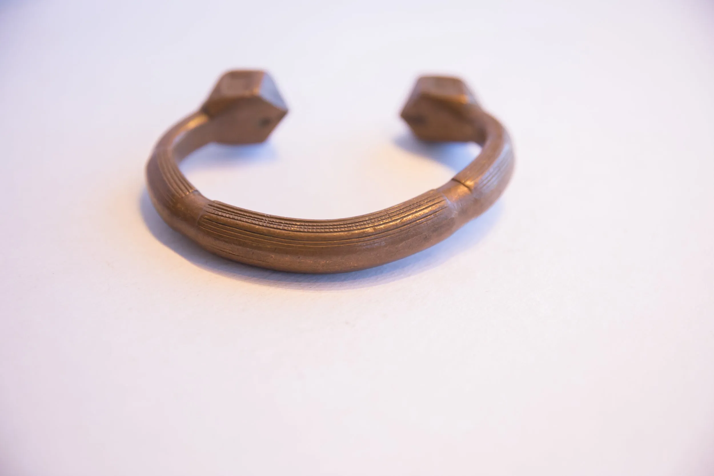 Antique African Geometric Base Copper Cuff Bracelet