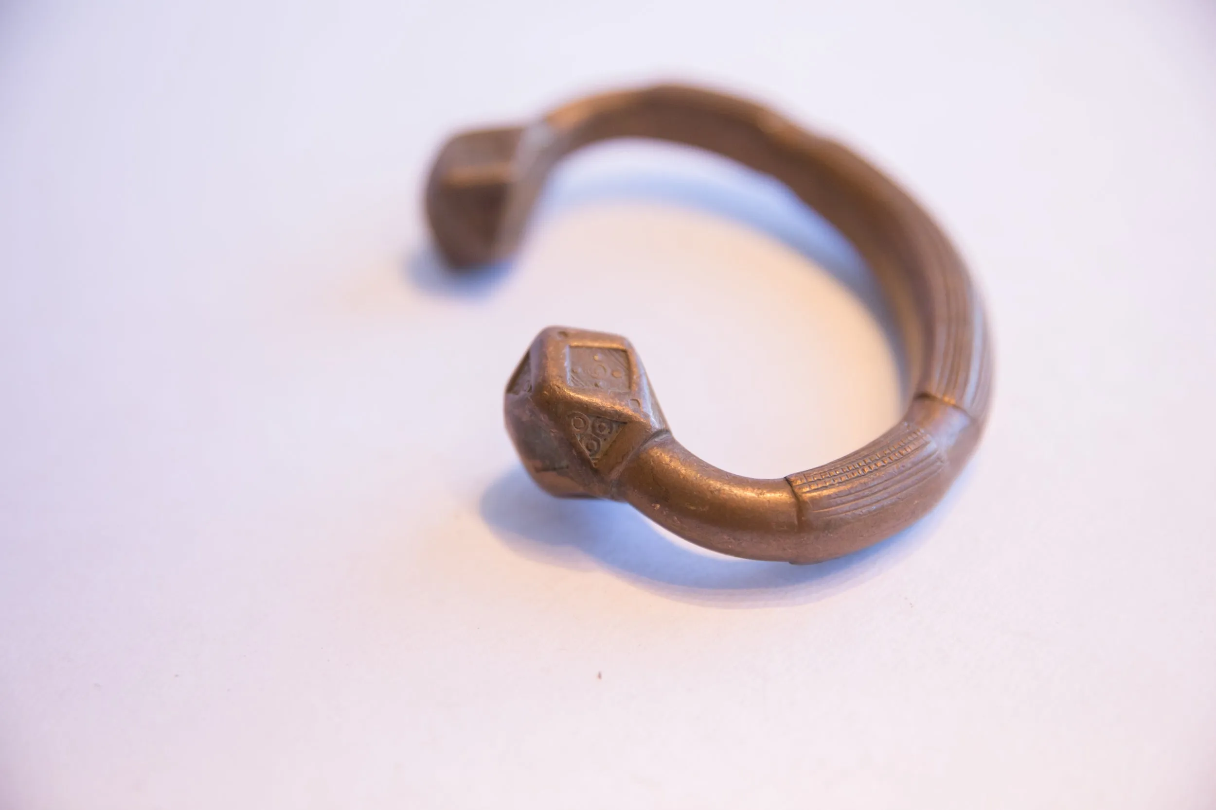 Antique African Geometric Base Copper Cuff Bracelet