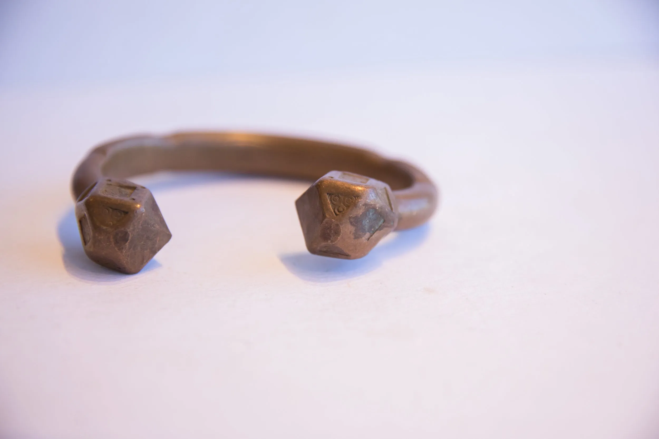 Antique African Geometric Base Copper Cuff Bracelet