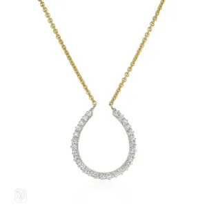 Antique diamond horseshoe necklace