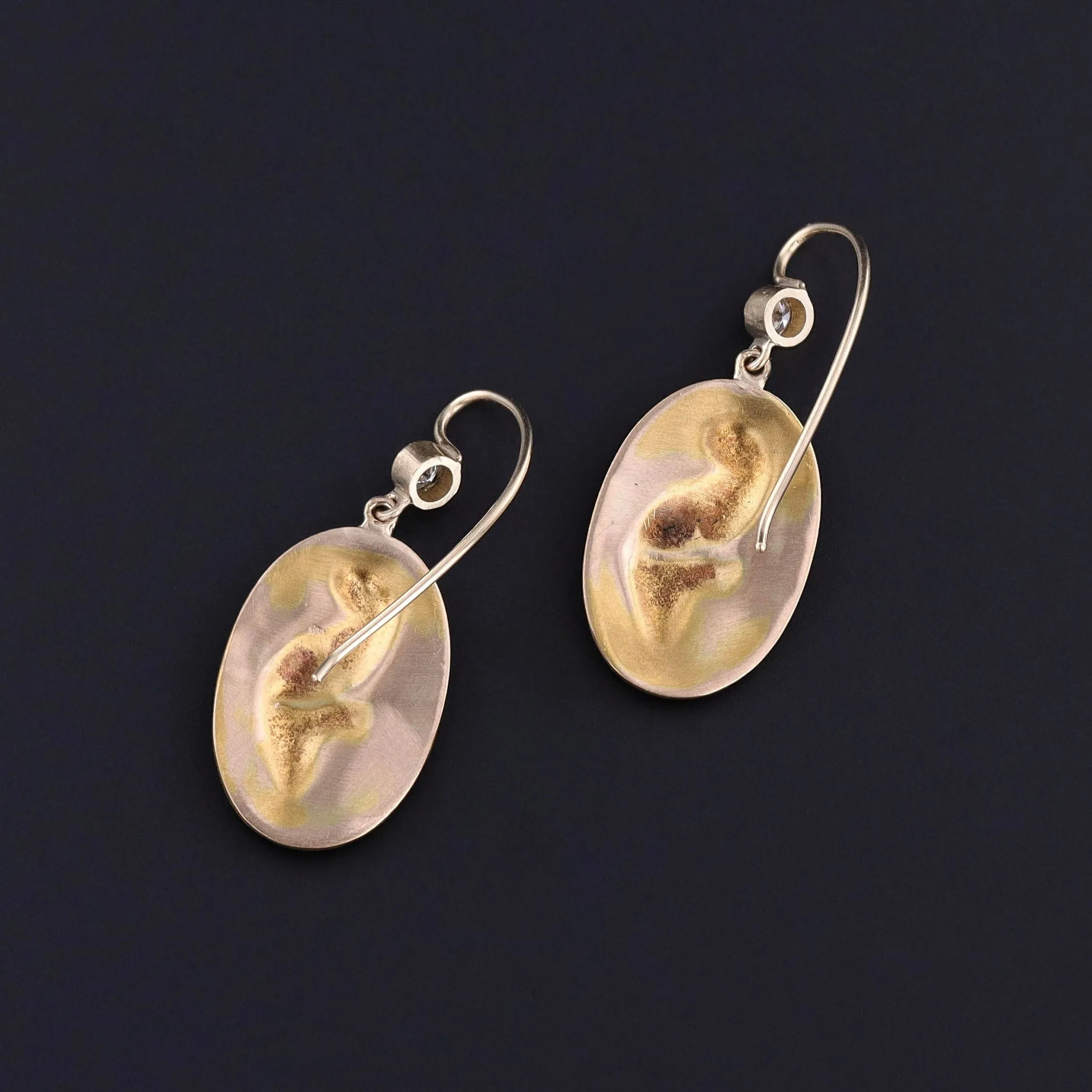 Antique Lion Earrings of 14k Gold