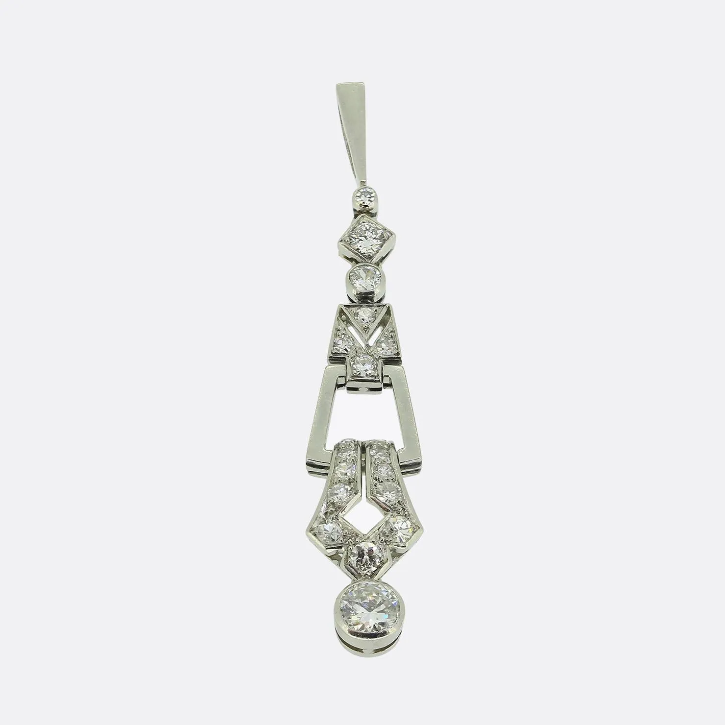 Art Deco Diamond Drop Pendant