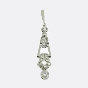 Art Deco Diamond Drop Pendant
