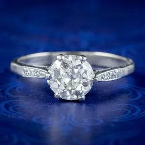 Art Deco Diamond Solitaire Ring 1.20ct Diamond